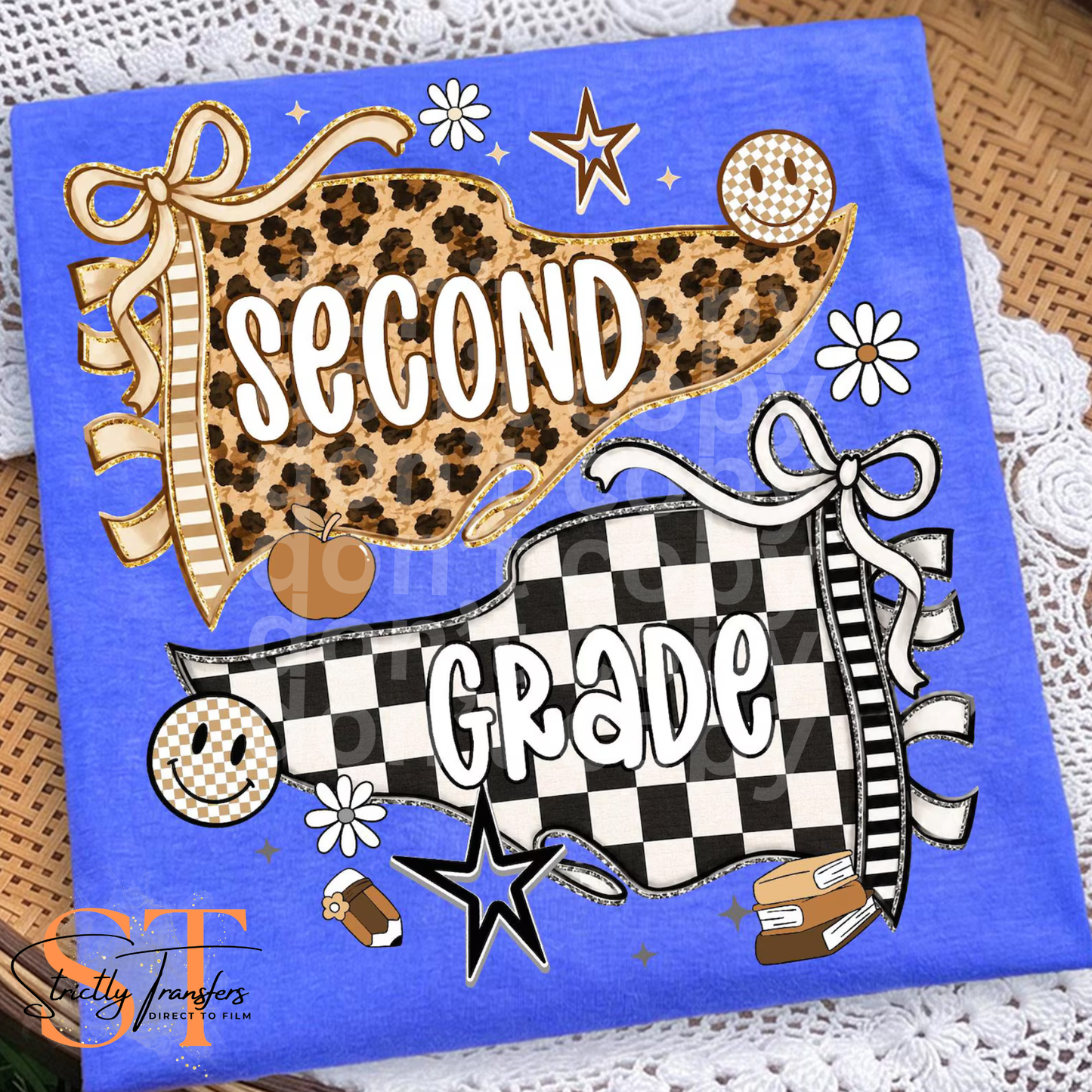 Leopard & Checkered Pennant Grade Levels - Multiple Options Direct to Film Transfers