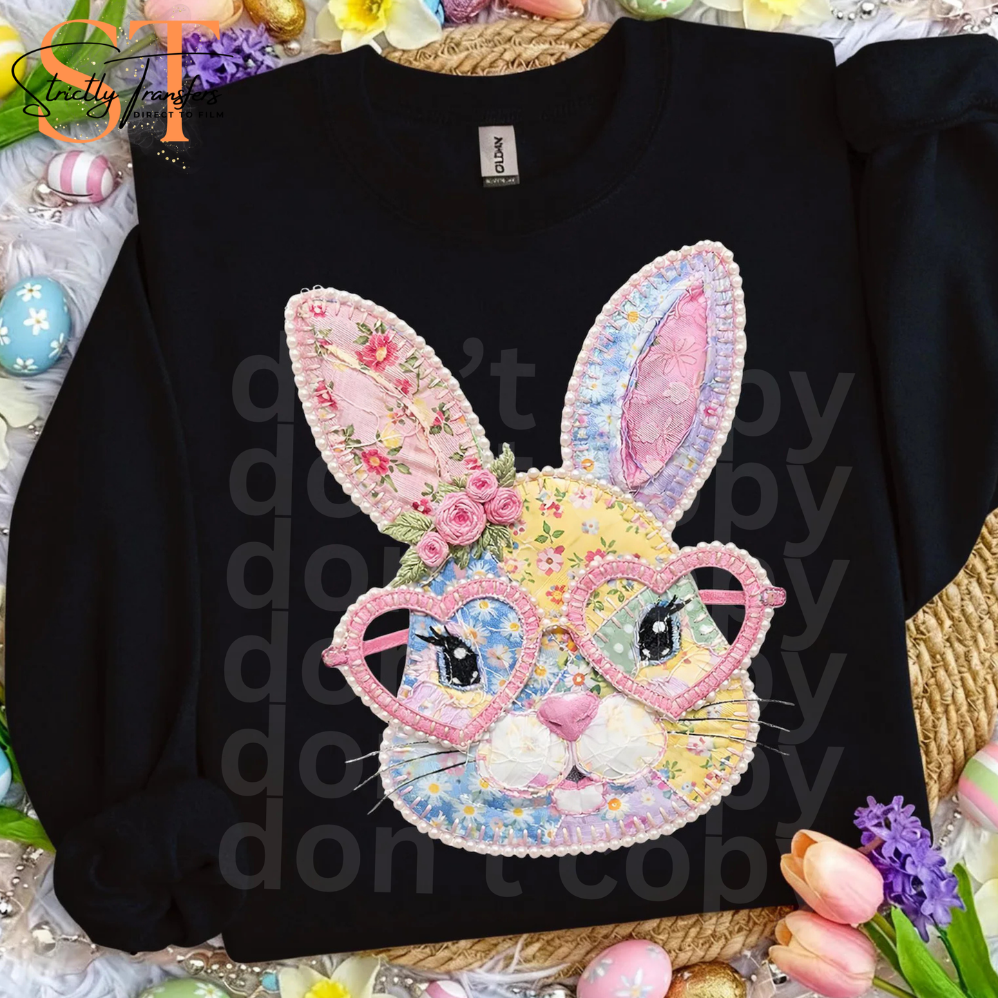 Bunny Faux Patch Direct to Film Transfers