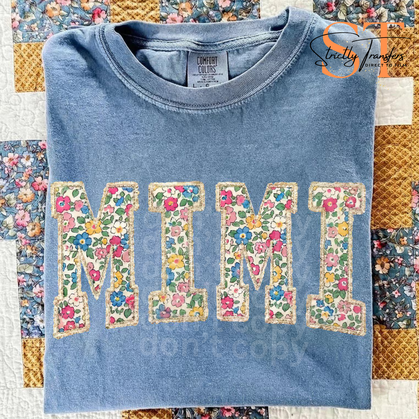 Mimi Faux Stitched Floral Direct to Film Transfers