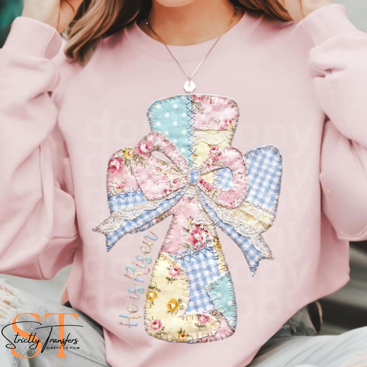 He is Risen Faux Patch Cross Direct to Film Transfers