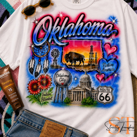 Oklahoma Airbrush Direct to Film Transfers