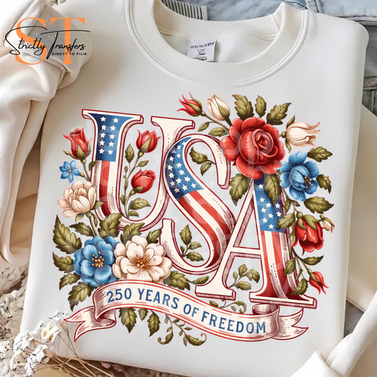 USA Floral Direct to Film Transfers