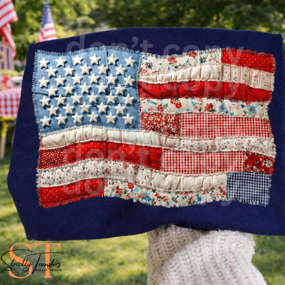 USA Flag Faux Patch Direct to Film Transfers