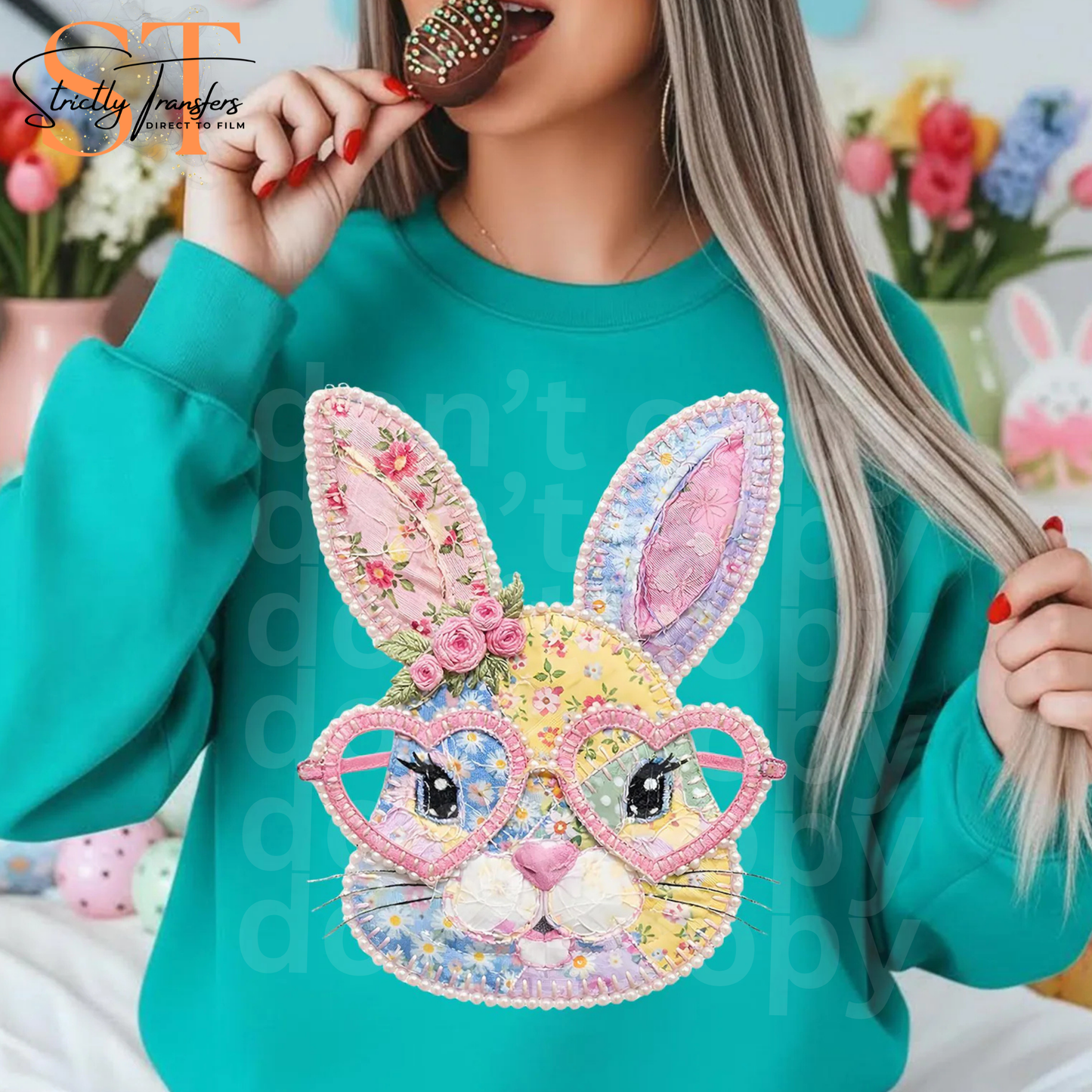 Bunny Faux Patch Direct to Film Transfers