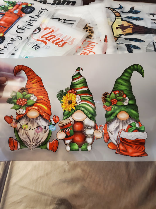 Christmas Gnomes Direct to Film Transfer