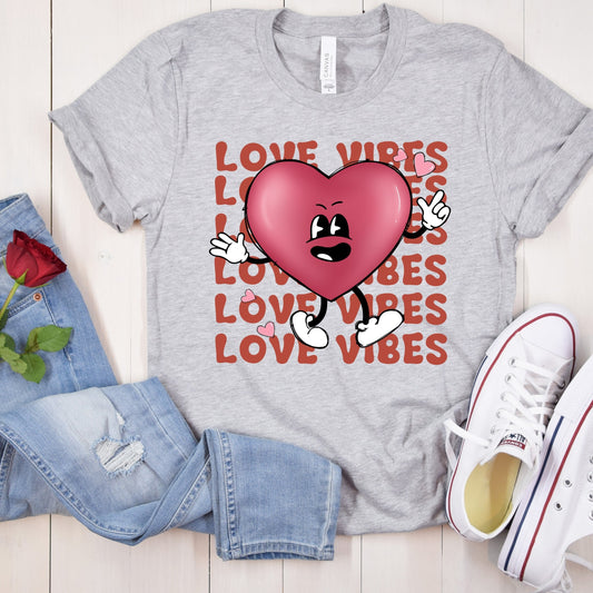 Love Vibes Retro Heart Direct to Film Transfer