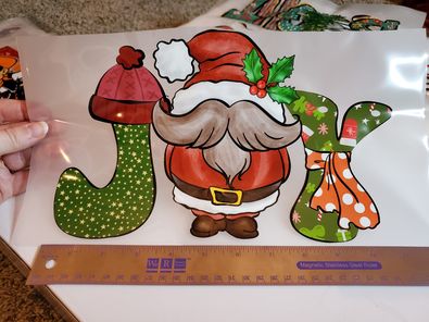 JOY Santa Gnome Christmas Direct to Film Transfer