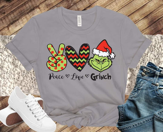 Peace Love Grinch Christmas Direct to Film Transfer