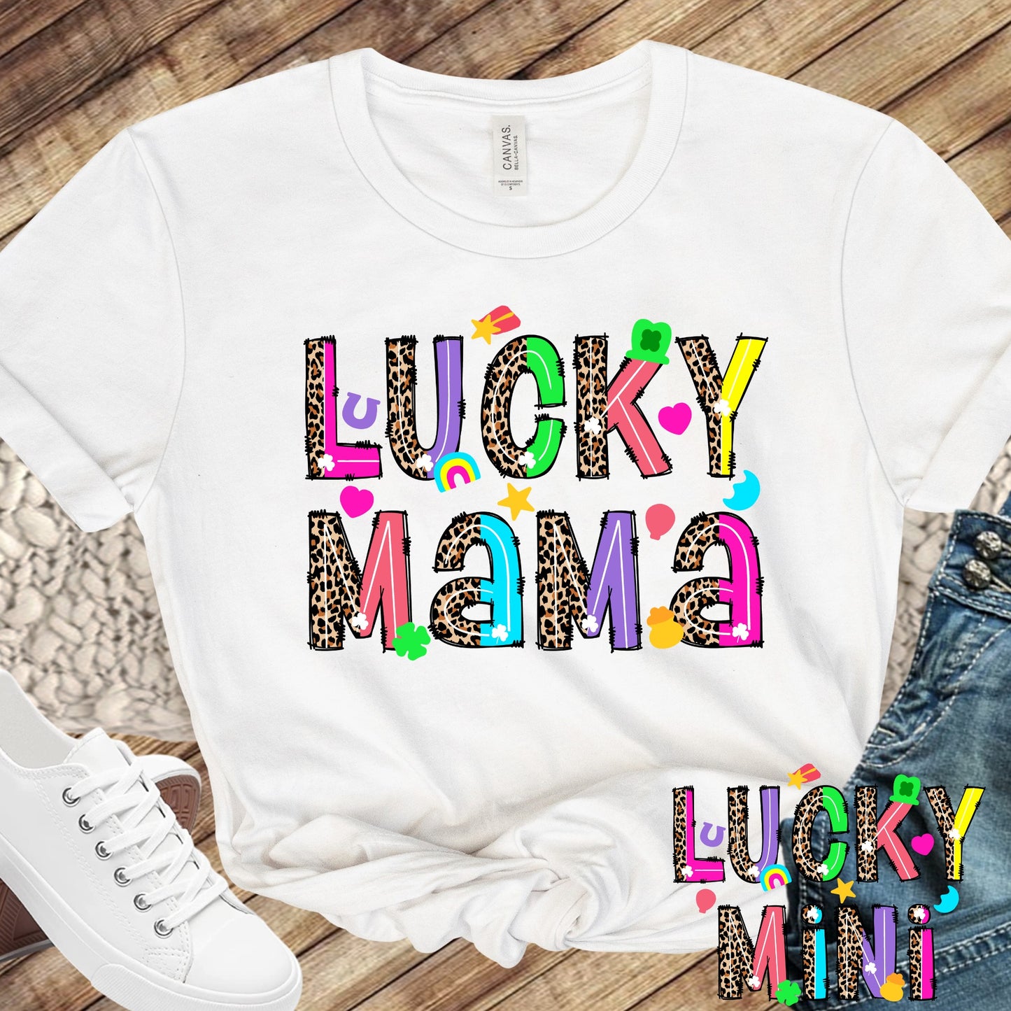 Lucky MAMA Leopard/Neon Colors Direct to Film Transfer