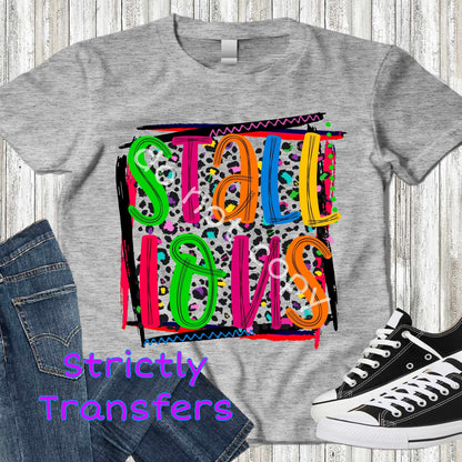 Bright Colors Leopard Print 90's Feel *Custom Name* Direct to Film Transfer