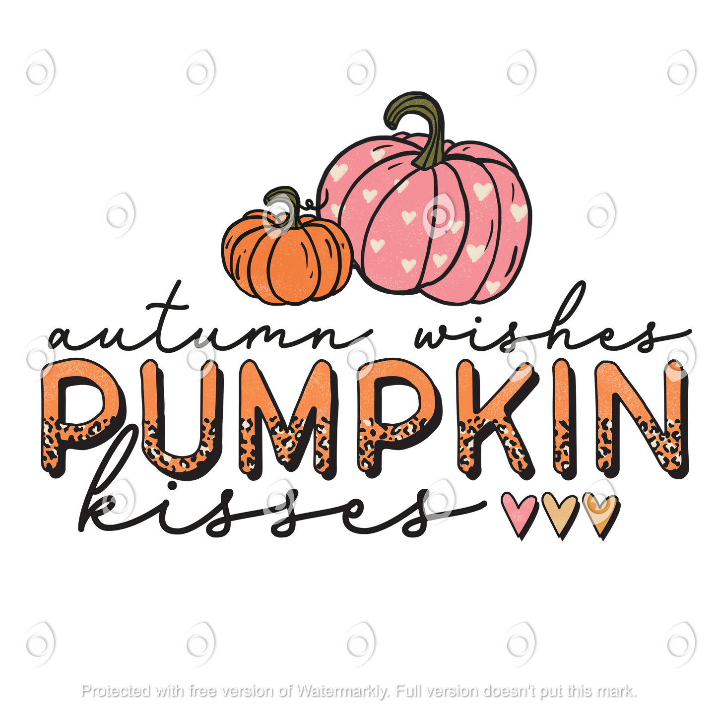 Autumn Wishes Pumpkin Kisses Direct to Film Transfer