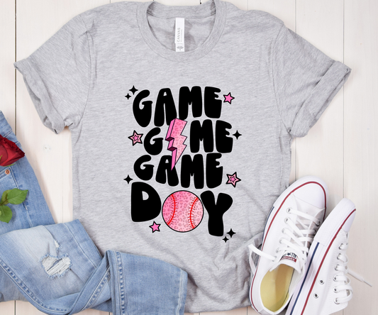 Game Day Baseball Black/Pink Direct to Film Transfer