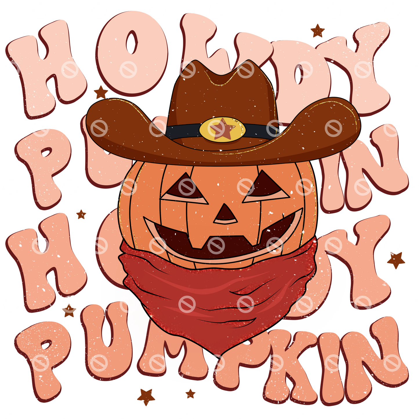 Howdy Pumpkin 01 Retro Direct to Film Transfer