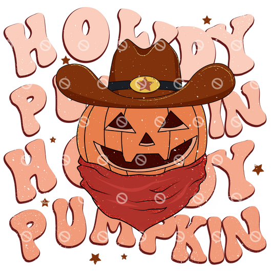 Howdy Pumpkin 01 Retro Direct to Film Transfer