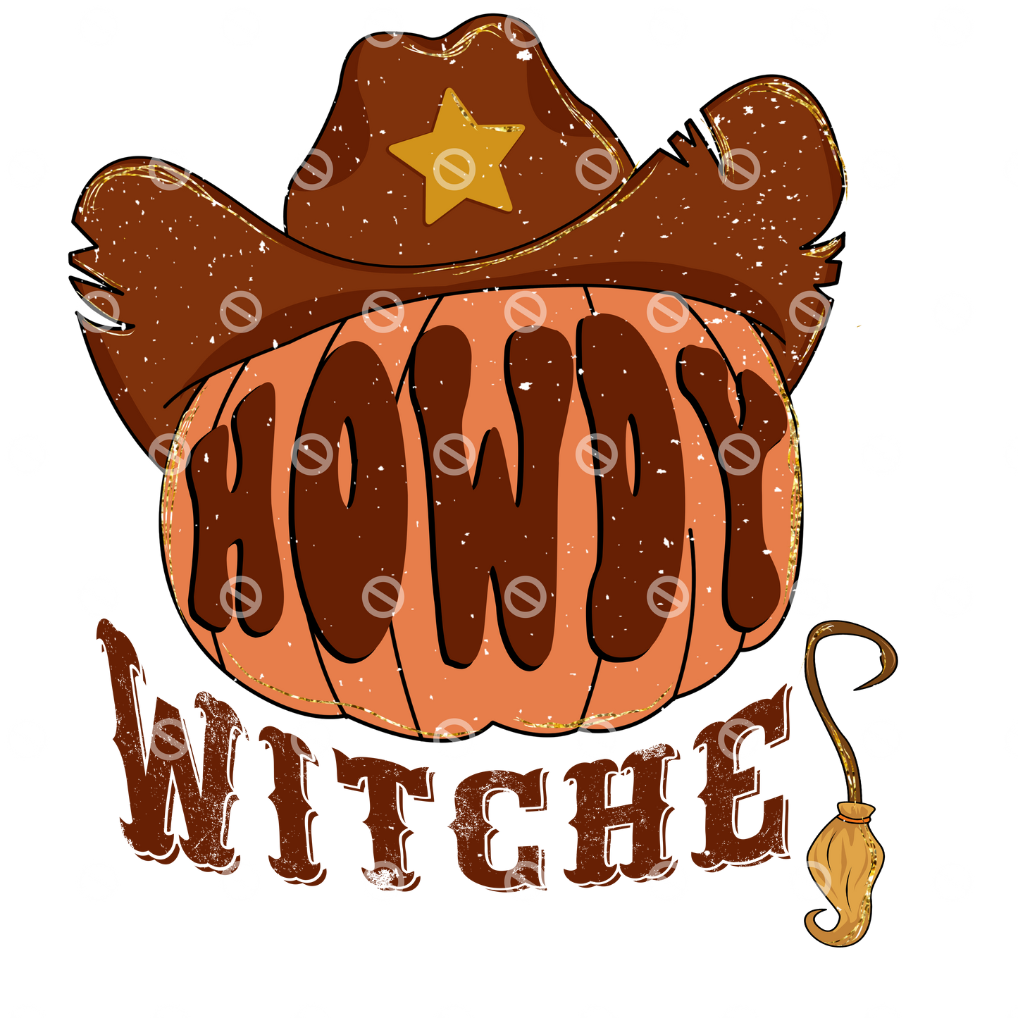 Howdy Witches Pumpkin Retro Direct to Film Transfer