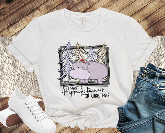 I want a a hippopotamus for Christmas #1 Direct to Film Transfer